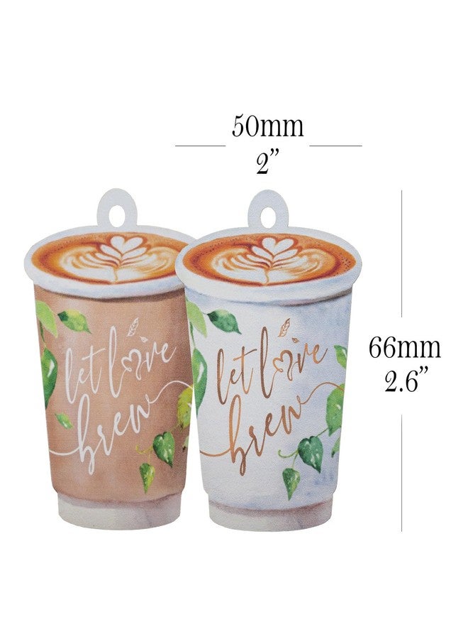 Summer-Ray.com Summer-Ray 50pcs Let Love Brew Coffee Cup Gift Tags Perfect for Wedding and Bridal Shower Party (Brown) - Image 5